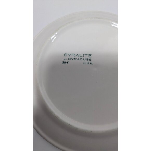 Syracuse Syralite Bread Plate Yellow Brown Geometric Vintage Restaurant Ware USA - Picture 5 of 5